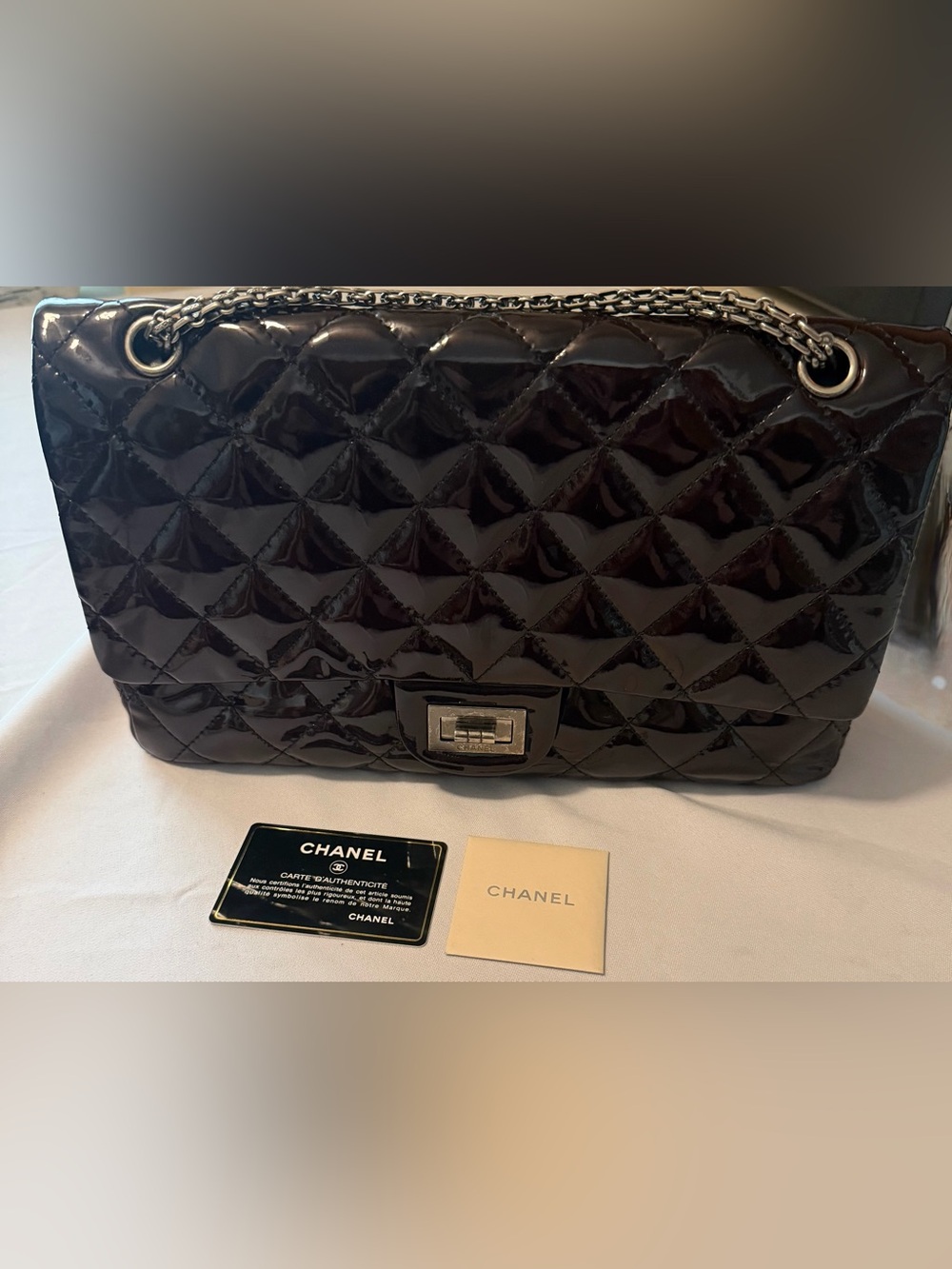 CHANEL Reissue 227 Double Flap Patent Leather Bag
